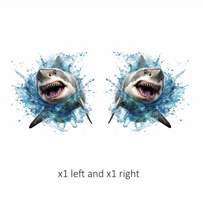 Shark Water Splash Grey Shark Vinyl Sticker Decal