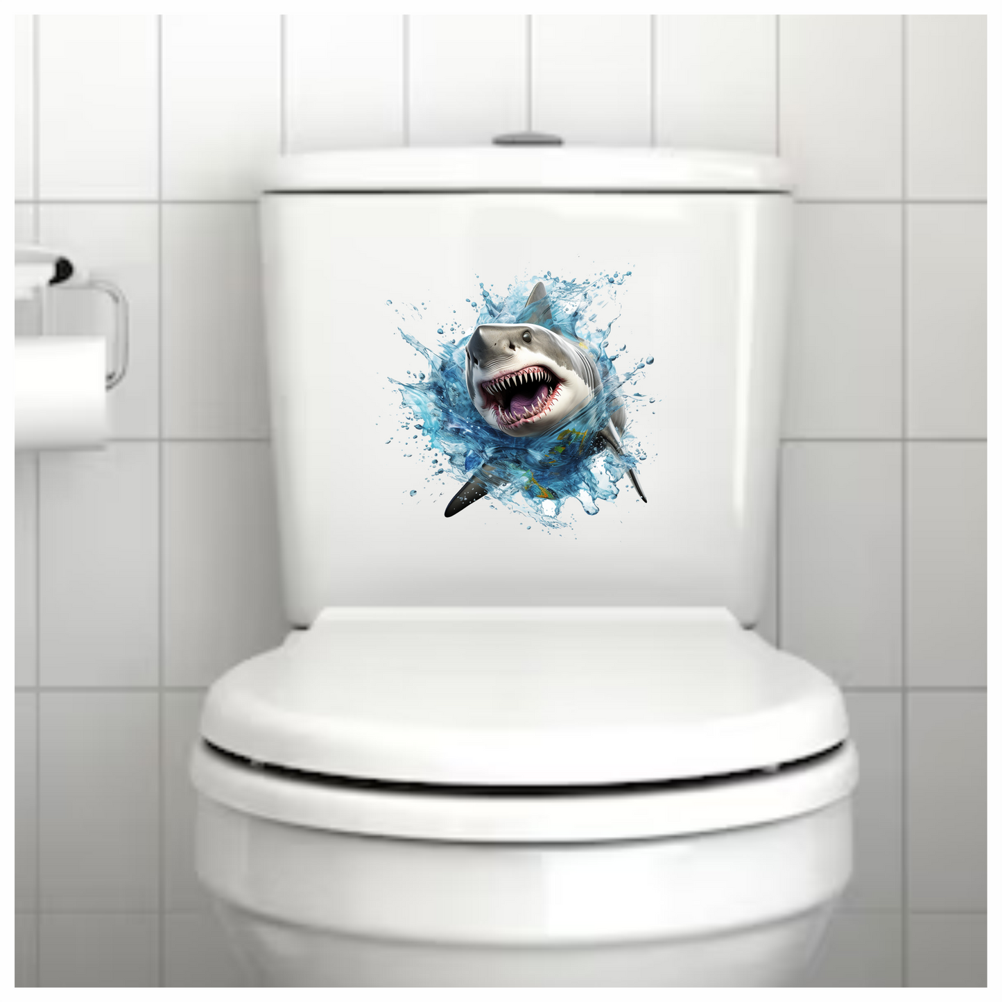 Shark Water Splash Grey Shark Vinyl Sticker Decal