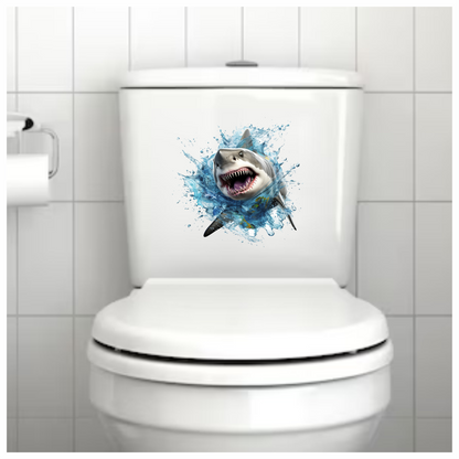 Shark Water Splash Grey Shark Vinyl Sticker Decal