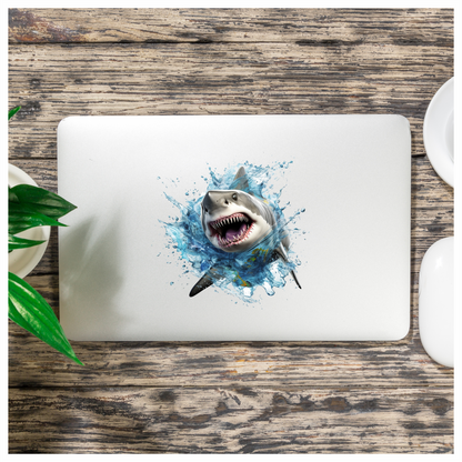 Shark Water Splash Grey Shark Vinyl Sticker Decal