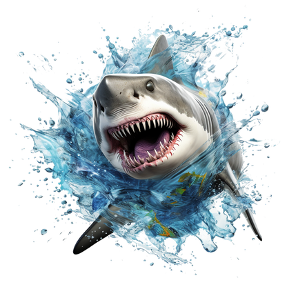 Shark Water Splash Grey Shark Vinyl Sticker Decal