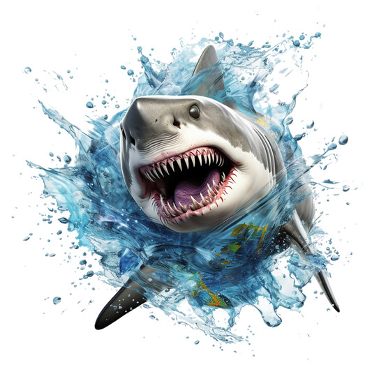 Shark Water Splash Grey Shark Vinyl Sticker Decal