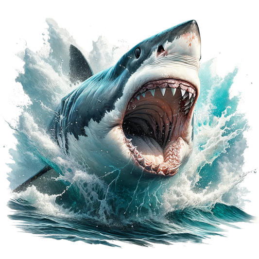 Shark Great White Swimming Ocean Blue Vinyl Sticker Decal