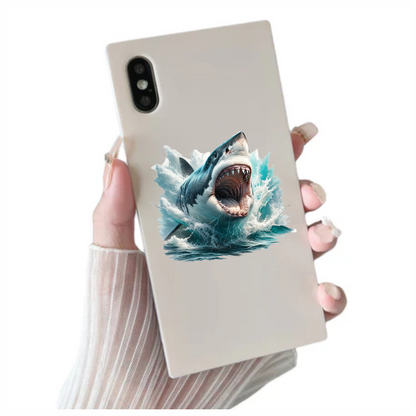 Shark Great White Swimming Ocean Blue Vinyl Sticker Decal