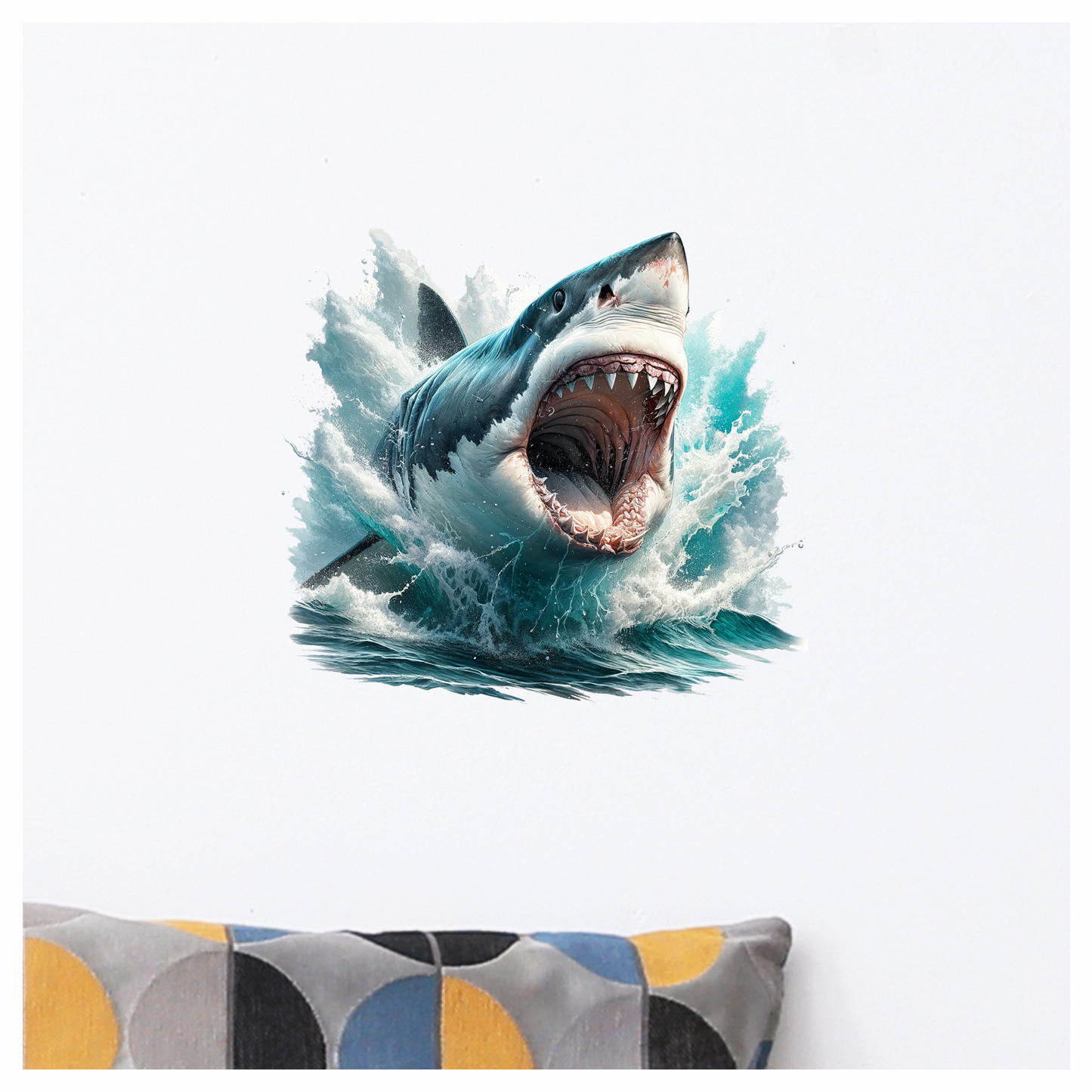 Shark Great White Swimming Ocean Blue Vinyl Sticker Decal
