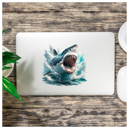 Shark Great White Swimming Ocean Blue Vinyl Sticker Decal