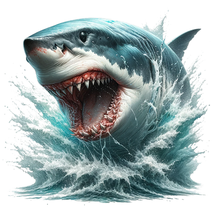 Shark Blue Water Teeth Splash Vinyl Sticker Decal