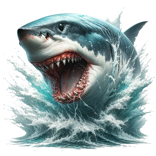 Shark Blue Water Teeth Splash Vinyl Sticker Decal