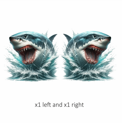 Shark Blue Water Teeth Splash Vinyl Sticker Decal
