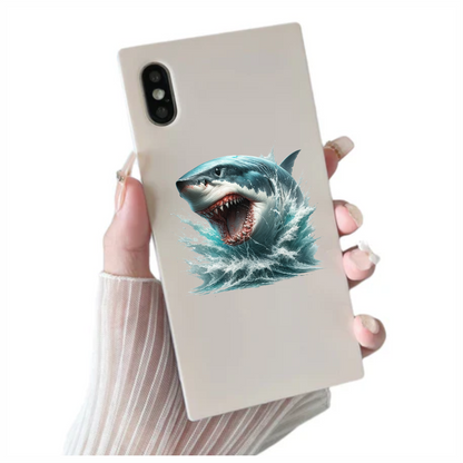 Shark Blue Water Teeth Splash Vinyl Sticker Decal