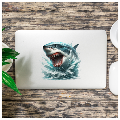 Shark Blue Water Teeth Splash Vinyl Sticker Decal