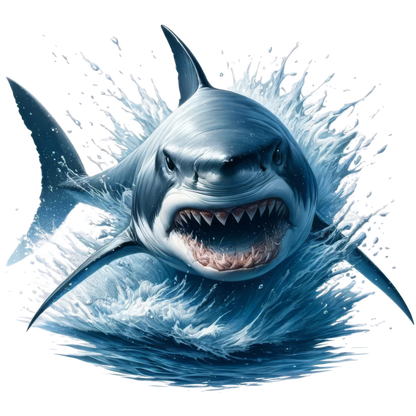 Shark Blue Water Splash Teeth Vinyl Sticker Decal