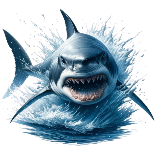 Shark Blue Water Splash Teeth Vinyl Sticker Decal