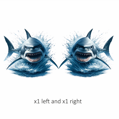Shark Blue Water Splash Teeth Vinyl Sticker Decal