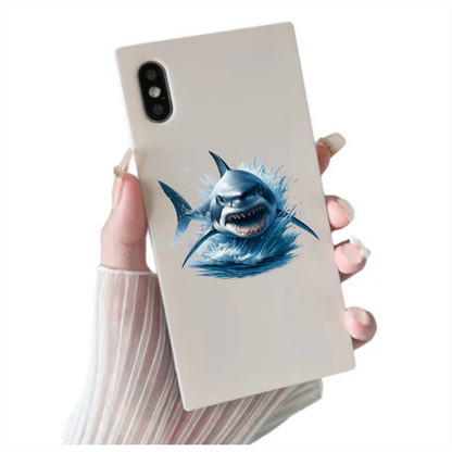 Shark Blue Water Splash Teeth Vinyl Sticker Decal