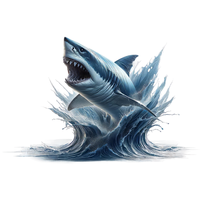 Shark Blue Water Splash Jumping Vinyl Sticker Decal