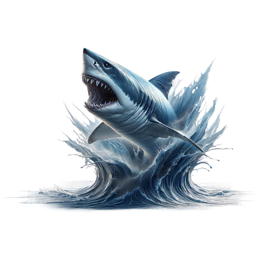 Shark Blue Water Splash Jumping Vinyl Sticker Decal