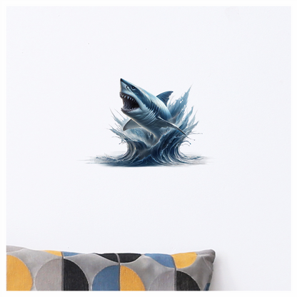 Shark Blue Water Splash Jumping Vinyl Sticker Decal