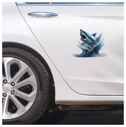 Shark Blue Water Splash Jumping Vinyl Sticker Decal