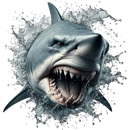 Shark Grey Water Splash Attack Vinyl Sticker Decal
