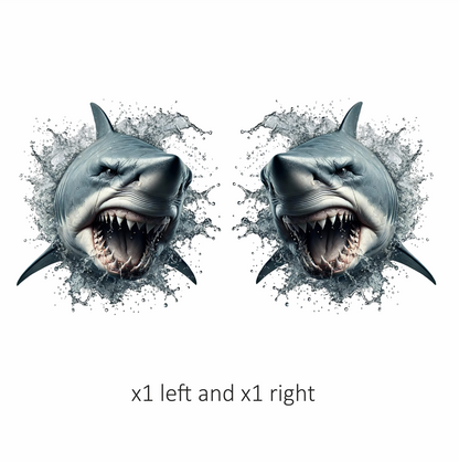Shark Grey Water Splash Attack Vinyl Sticker Decal