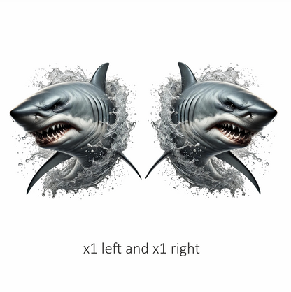 Shark Gray Water Splash Teeth Vinyl Sticker Decal