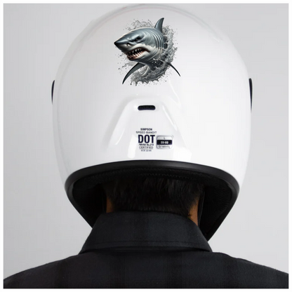 Shark Gray Water Splash Teeth Vinyl Sticker Decal