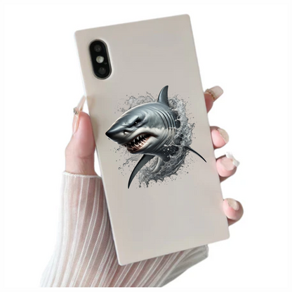 Shark Gray Water Splash Teeth Vinyl Sticker Decal