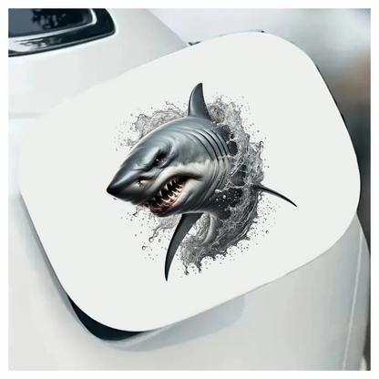 Shark Gray Water Splash Teeth Vinyl Sticker Decal