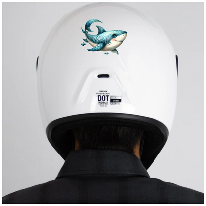 Shark Blue Fish Cartoon Ocean Vinyl Sticker Decal