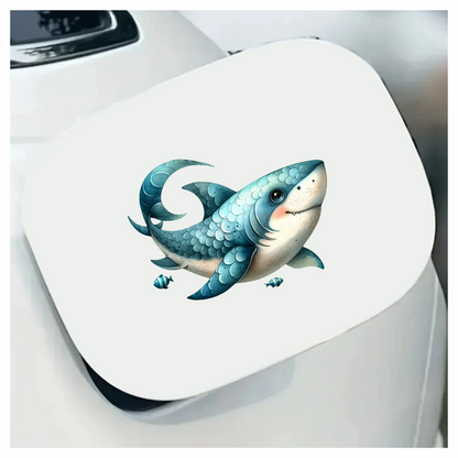 Shark Blue Fish Cartoon Ocean Vinyl Sticker Decal