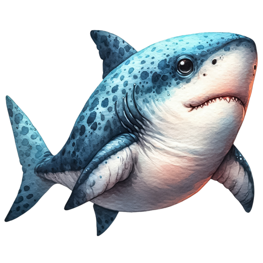 Blue Shark Cartoon Vinyl Sticker Decal