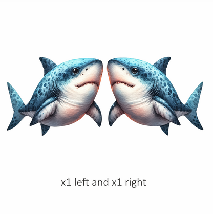 Blue Shark Cartoon Vinyl Sticker Decal