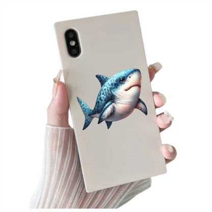 Blue Shark Cartoon Vinyl Sticker Decal