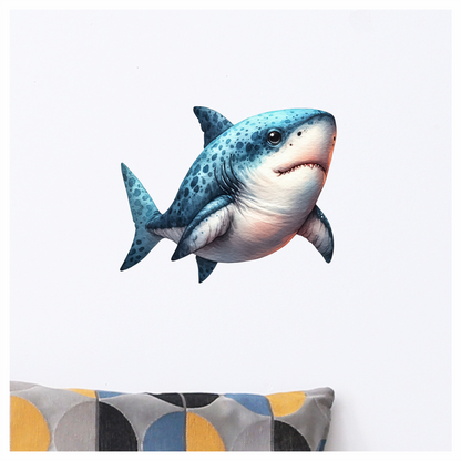 Blue Shark Cartoon Vinyl Sticker Decal