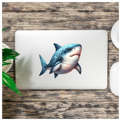 Blue Shark Cartoon Vinyl Sticker Decal