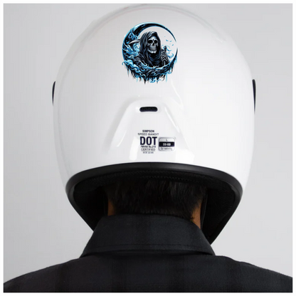 Skull Grim Reaper Blue Water Vinyl Sticker Decal