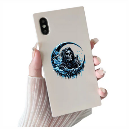 Skull Grim Reaper Blue Water Vinyl Sticker Decal