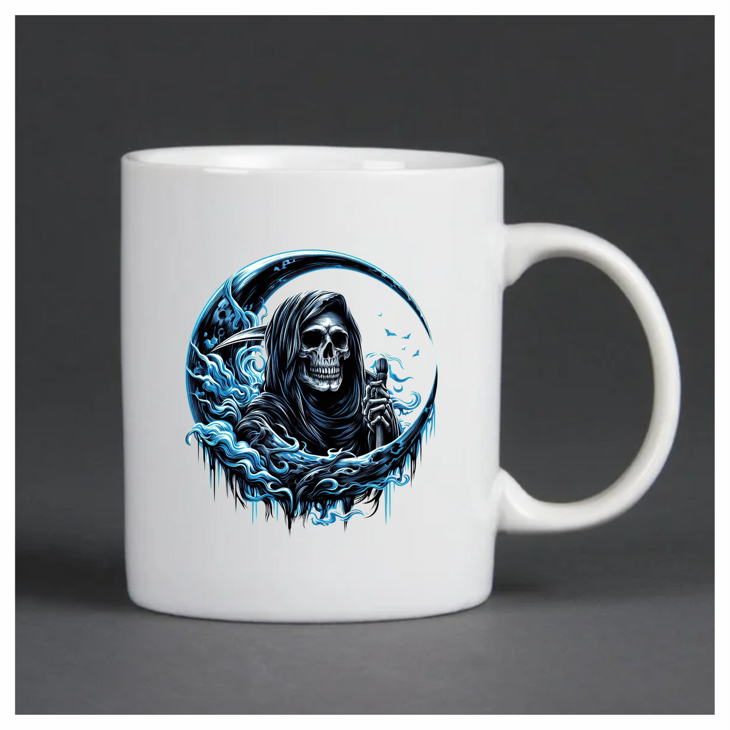 Skull Grim Reaper Blue Water Vinyl Sticker Decal