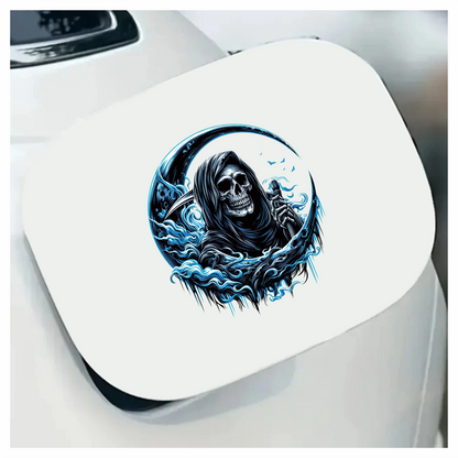 Skull Grim Reaper Blue Water Vinyl Sticker Decal