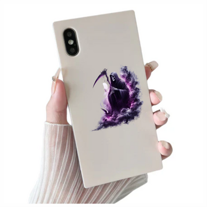 Grim Reaper Purple Smoke Bird Skull Vinyl Sticker Decal