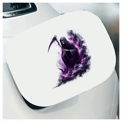 Grim Reaper Purple Smoke Bird Skull Vinyl Sticker Decal