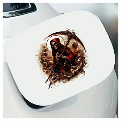 Red Skeleton Grim Reaper Dark Swirl Vinyl Sticker Decal