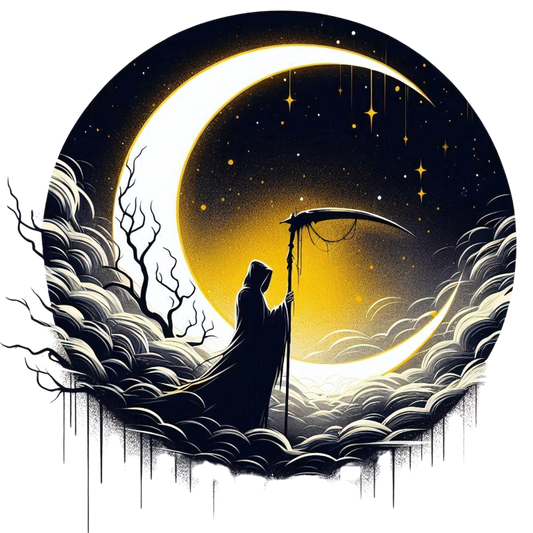 Grim Reaper Moon Clouds Stars Vinyl Sticker Decal