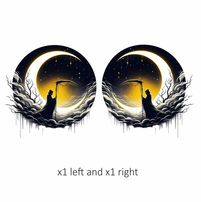 Grim Reaper Moon Clouds Stars Vinyl Sticker Decal