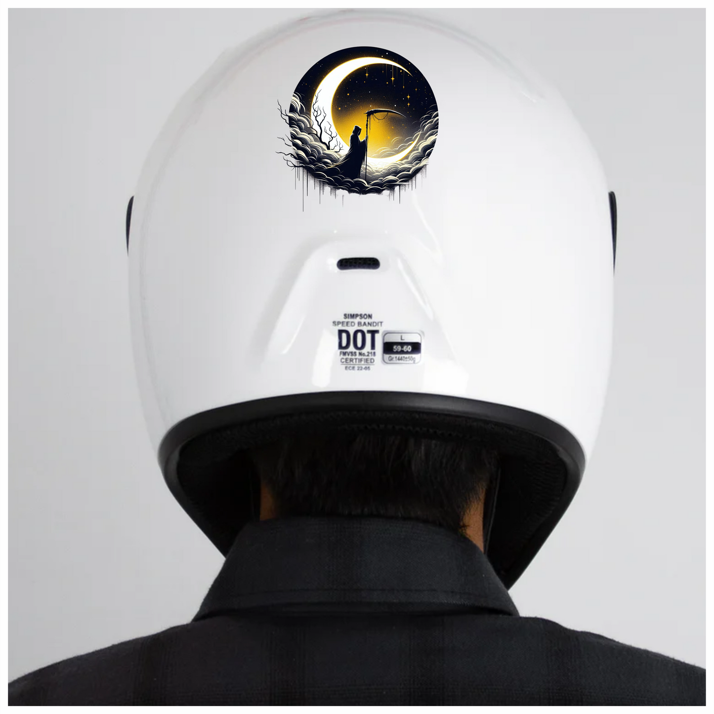 Grim Reaper Moon Clouds Stars Vinyl Sticker Decal