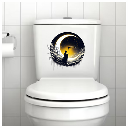 Grim Reaper Moon Clouds Stars Vinyl Sticker Decal