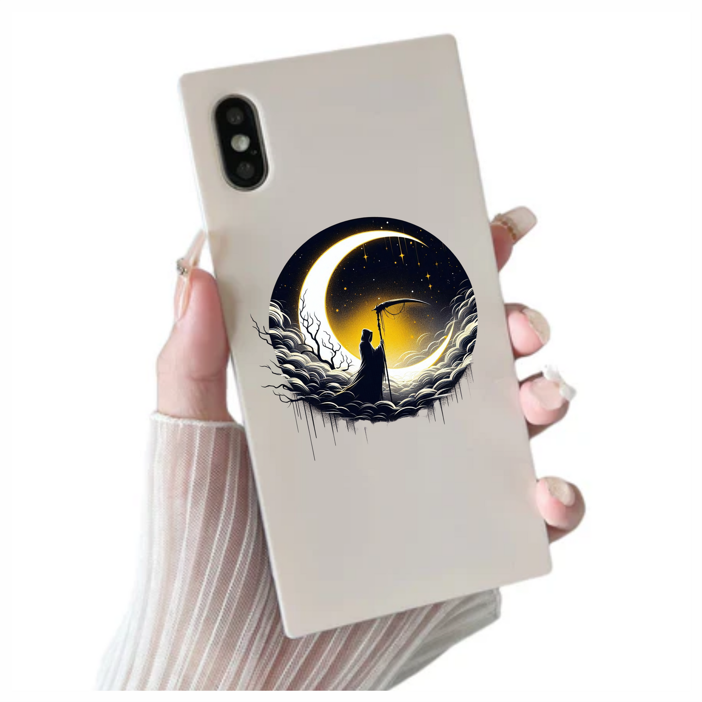 Grim Reaper Moon Clouds Stars Vinyl Sticker Decal