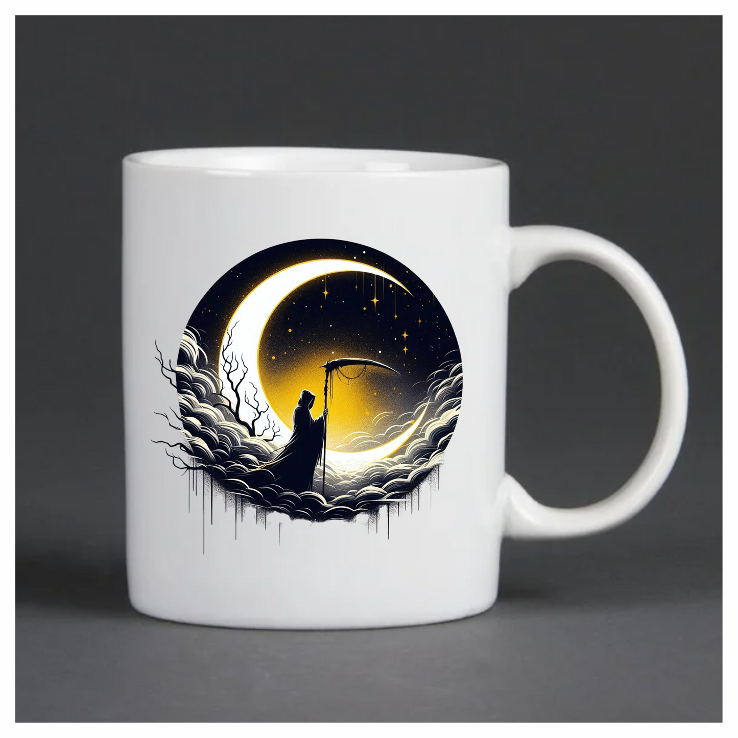 Grim Reaper Moon Clouds Stars Vinyl Sticker Decal