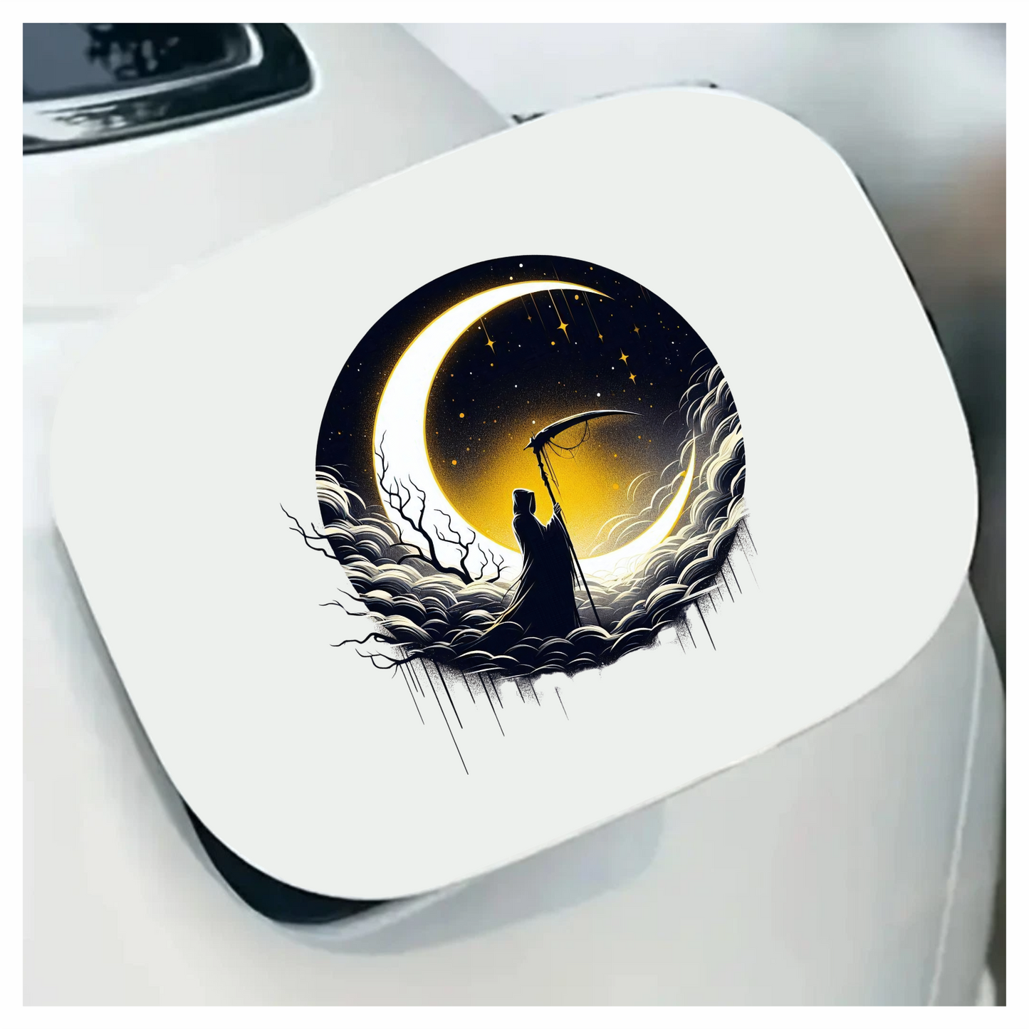 Grim Reaper Moon Clouds Stars Vinyl Sticker Decal